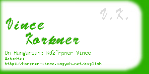 vince korpner business card